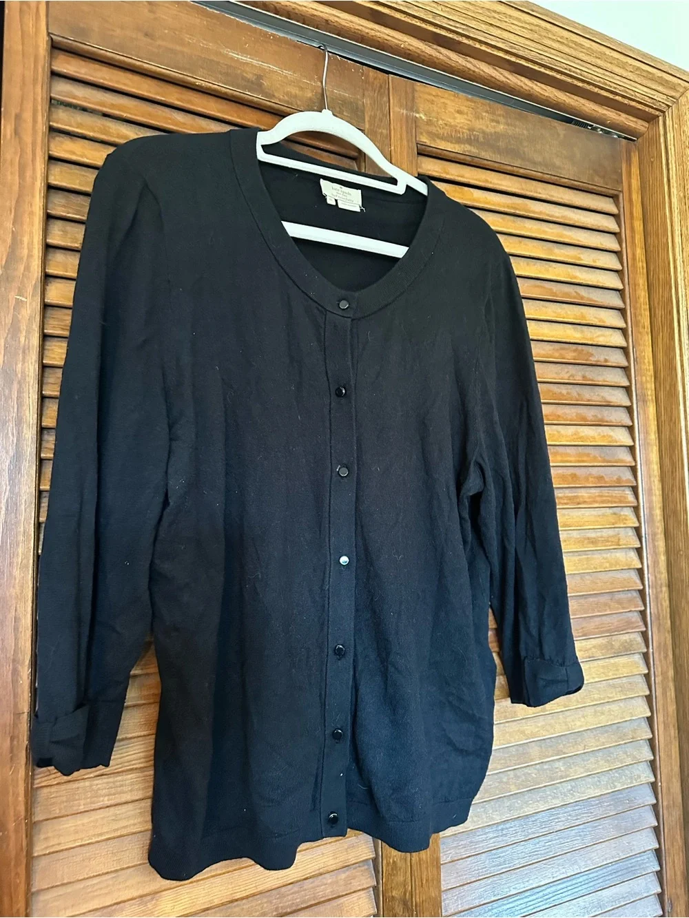 kate spade Somerset Bow Cuff Black Button Classic Cardigan size XL
